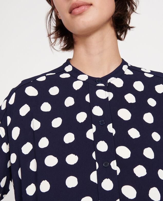 Blusa de corte recto Dots maritime blue