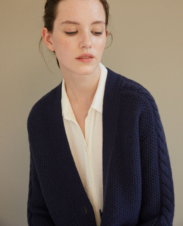 Chaqueta con detalle de trenzas Azul