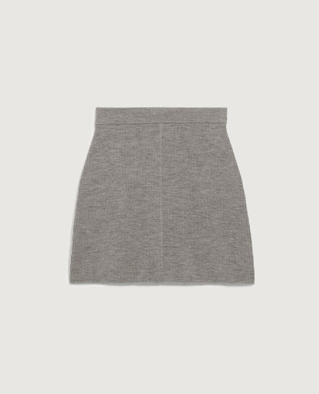 Falda corta de lana merino K030 mel light gray