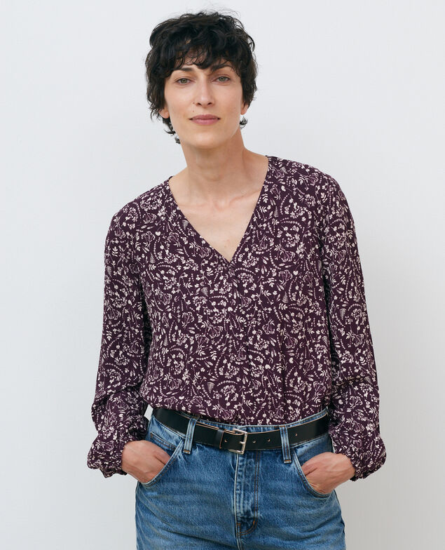 Blusa estampada Cyanotype purple