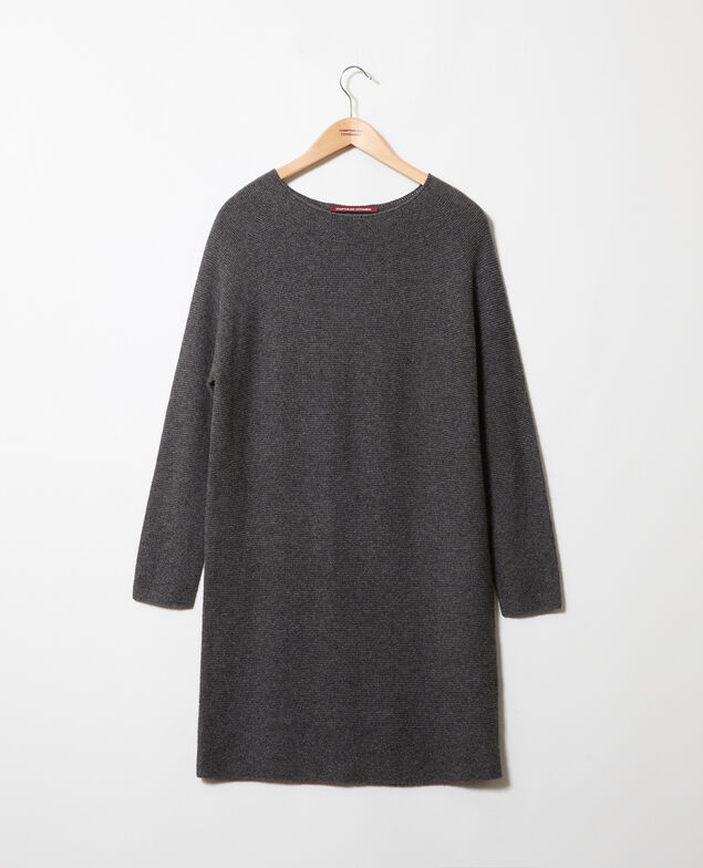 Vestido de punto 3D de 100% cachemir Dark grey