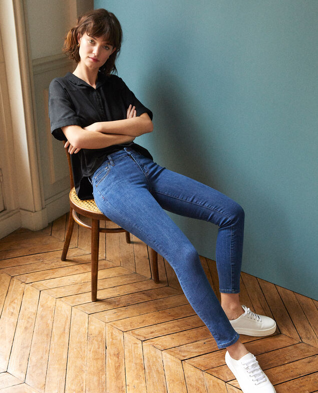 Jeans skinny cropped 7/8 Azul