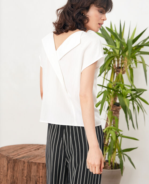 Top con escote en la espalda Off white