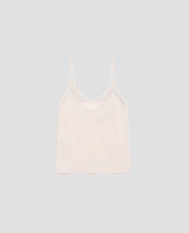 Top fluido con tirantes finos B100 rose_praline