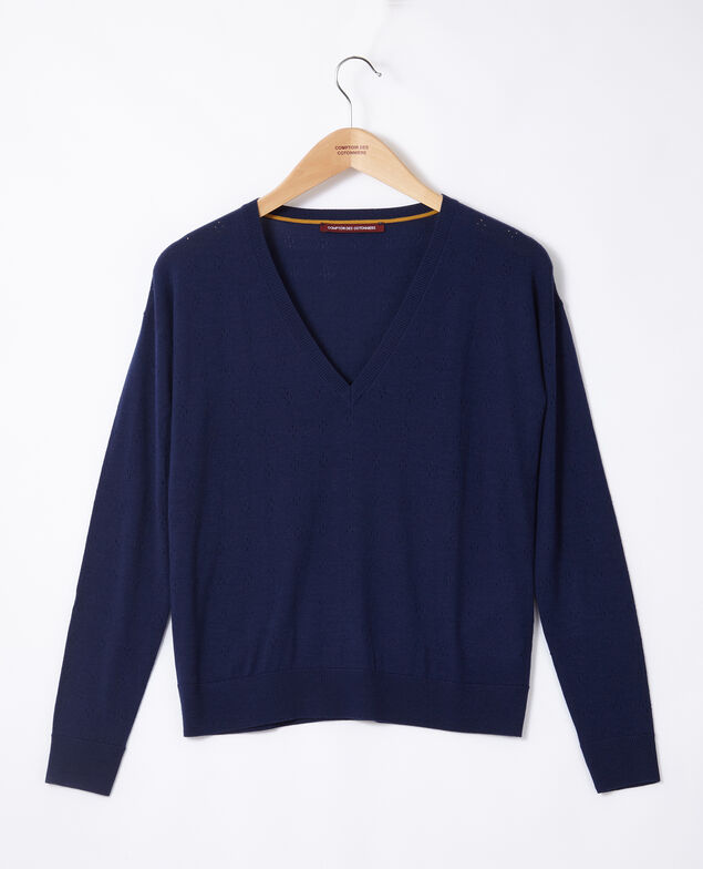 Jersey de lana merino Medieval blue