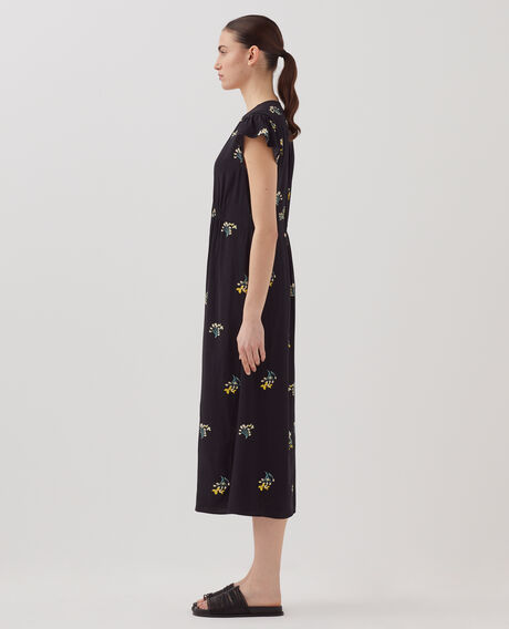 LUDIVINE - Vestido largo fluido J091 fl bouquet black