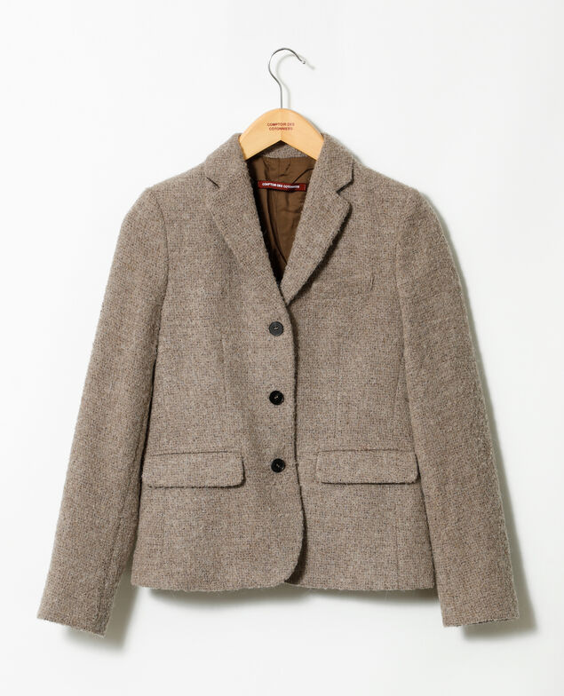 Chaqueta de traje con lana Beige