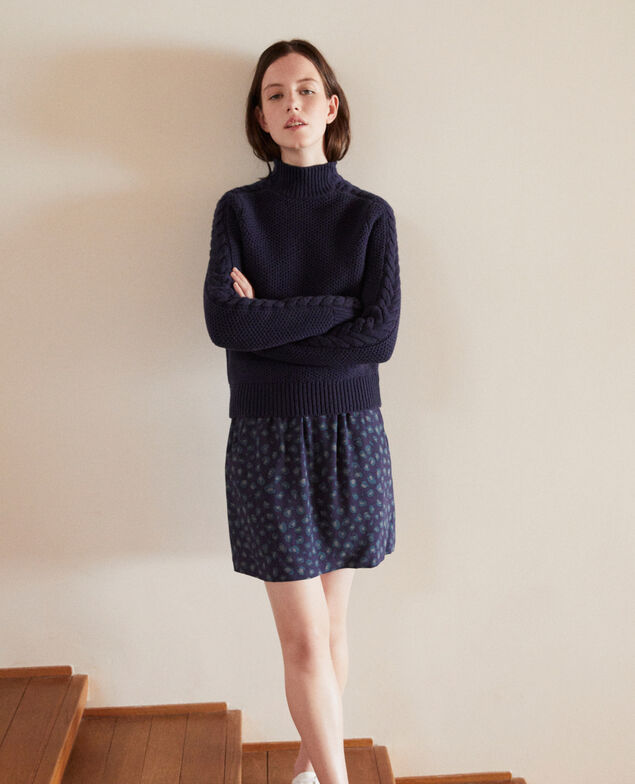 Falda corta estampada Azul