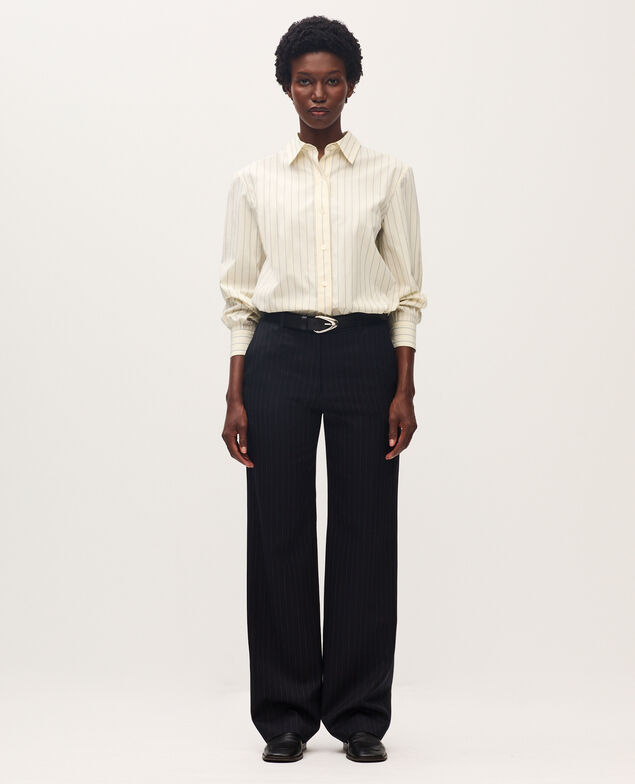 Pantalón recto de lana K690 st navy