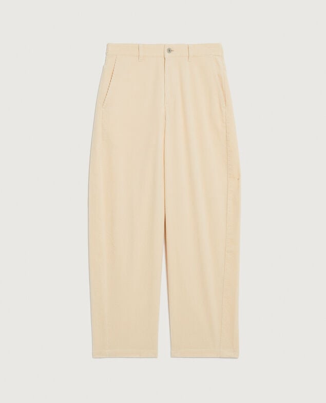 Pantalón barrel de pana U010 off white