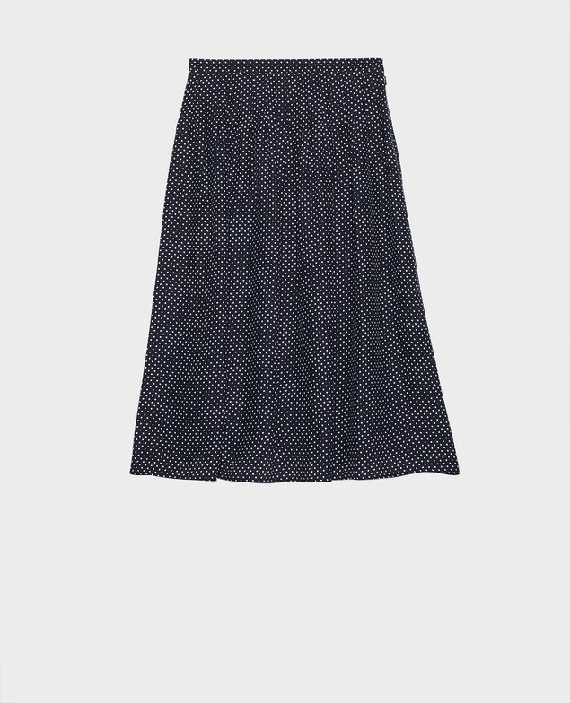 Falda 100 % de seda Dots maritime blue