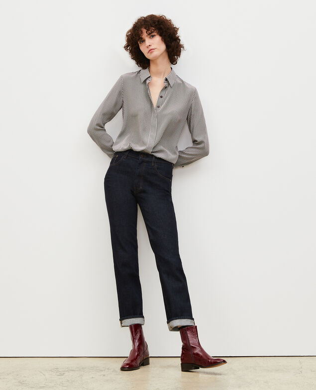 SLIM STRAIGHT - Jeans rectos en denim bruto. Denim rinse