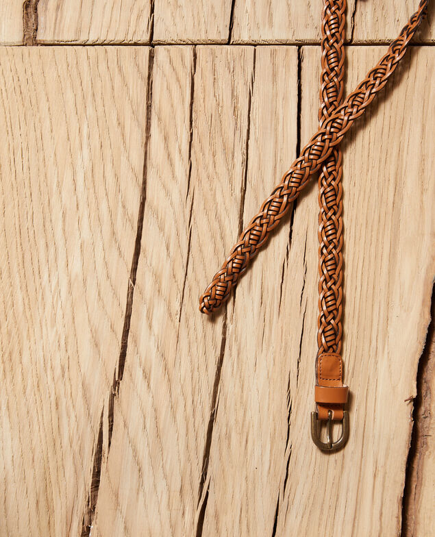 Cinturón trenzado de cuero Glazed ginger