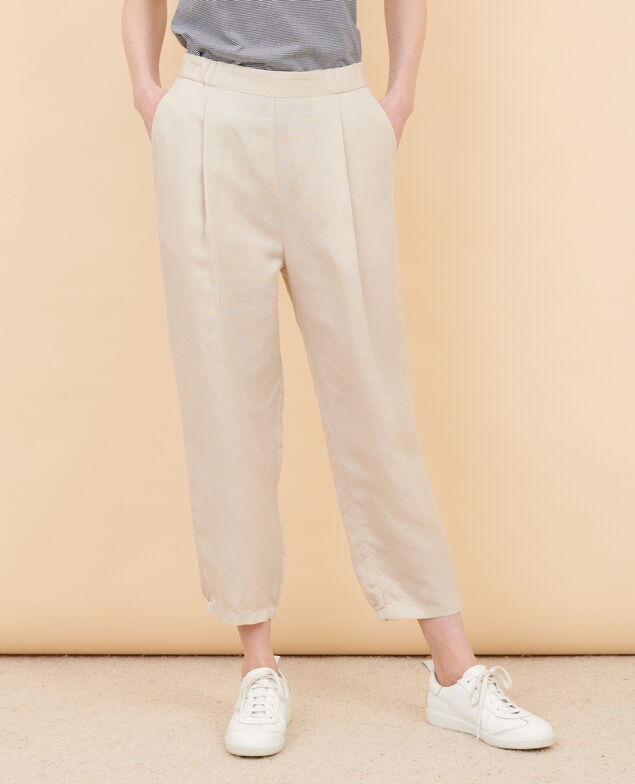 JOSÉPHINE - Pantalón jogger de lino mezclado 7078 30_natural