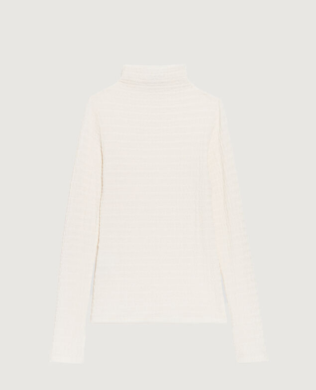 Top con cuello subido y textura K000 white