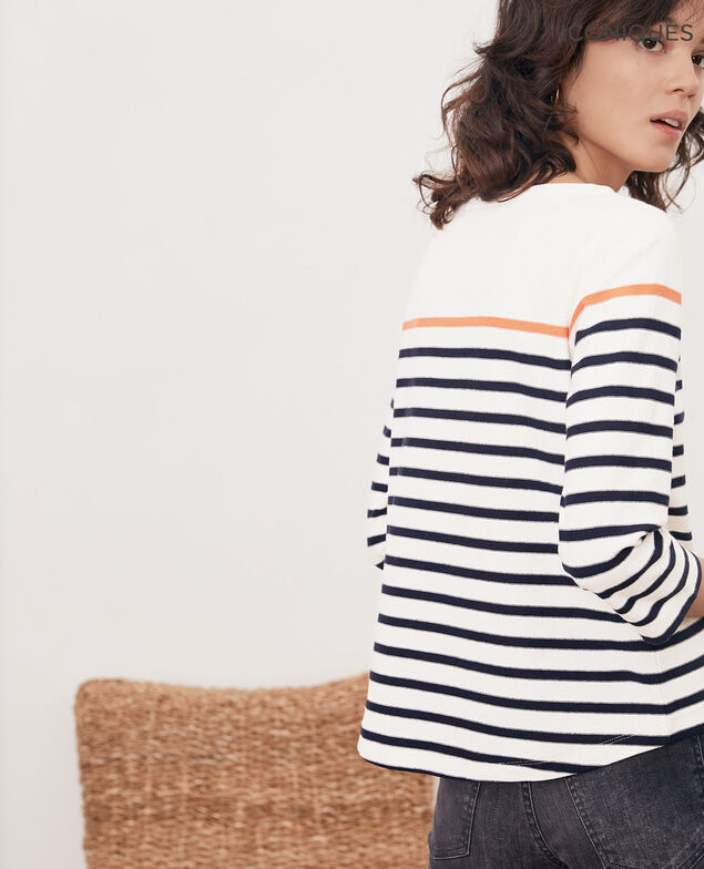 Camiseta de rayas Kaolin/navy
