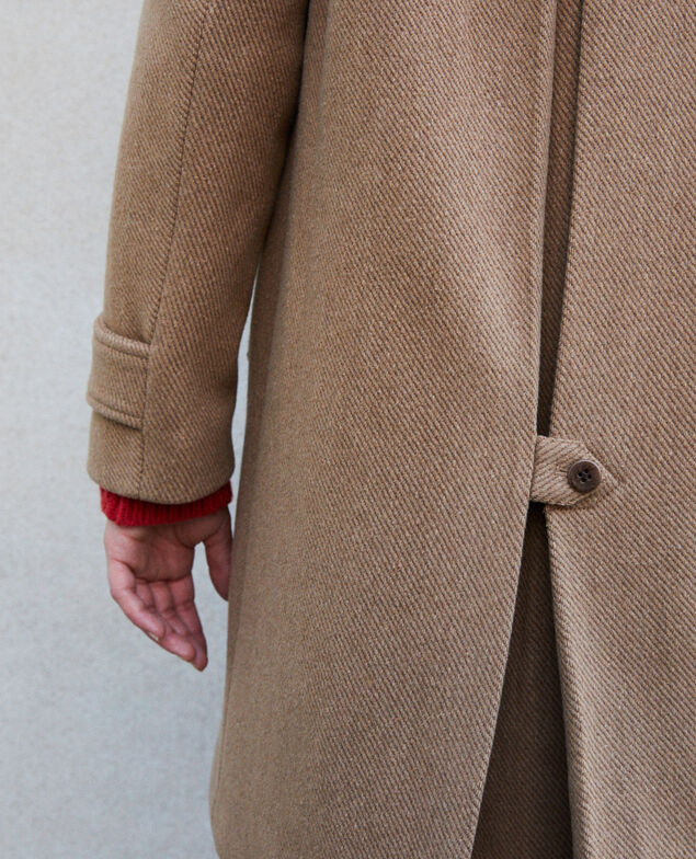 Abrigo con cuello subido Beige