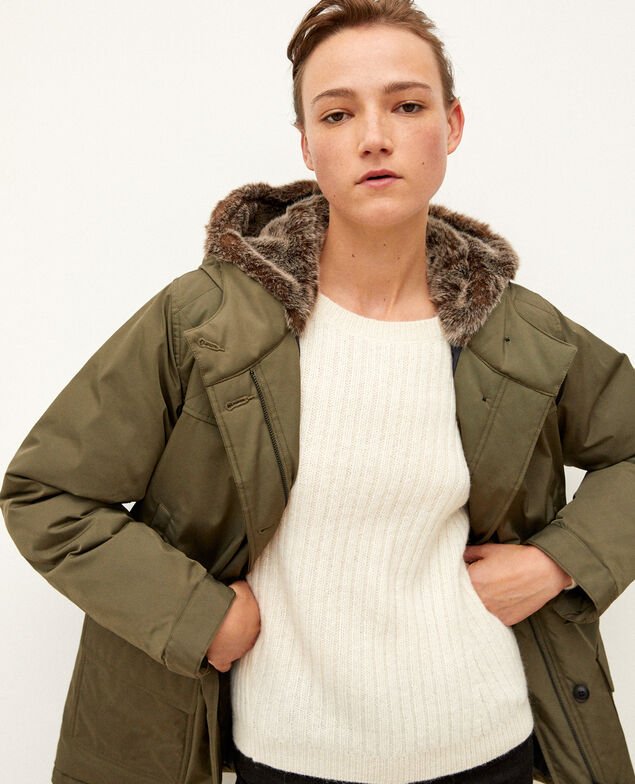 Parka con capucha Olive night
