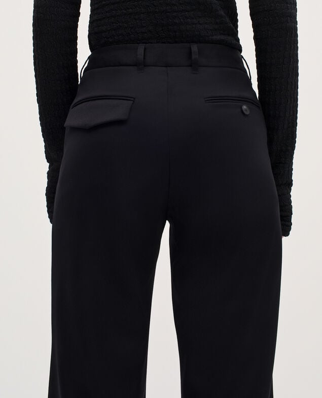 Pantalón recto de lana H091 black beauty
