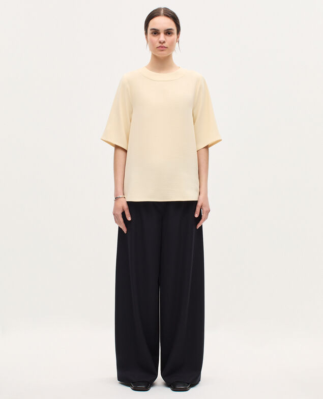 Top de crepé satinado K300 ecru beige