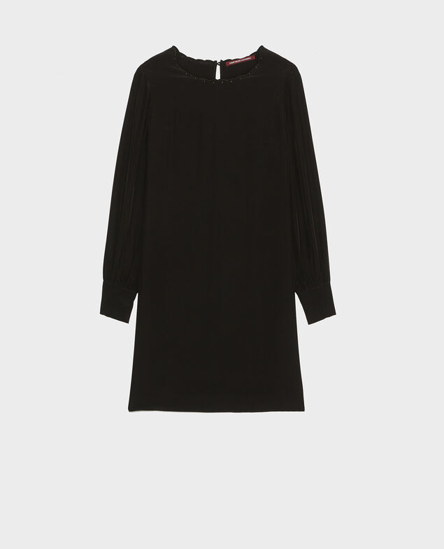 Vestido de seda amplio y corto Black beauty