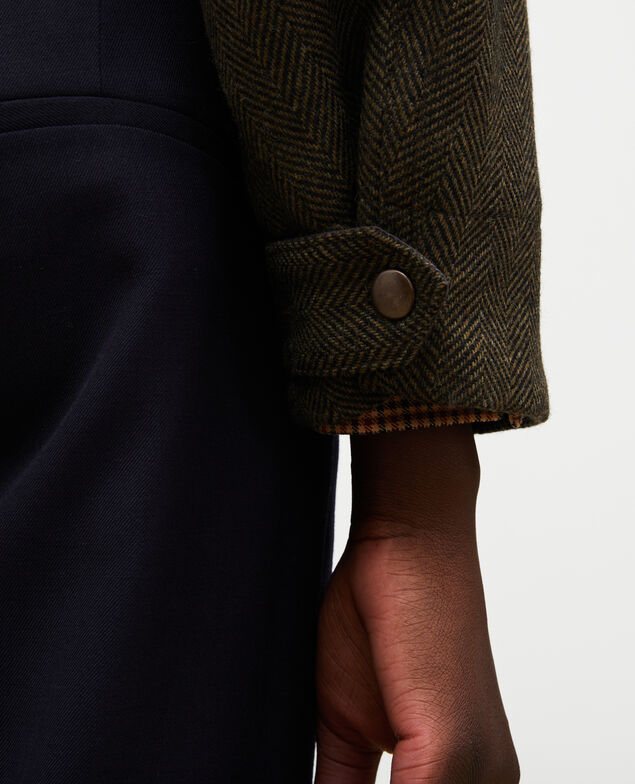Cazadora aviador de tweed de lana con espigas Military green