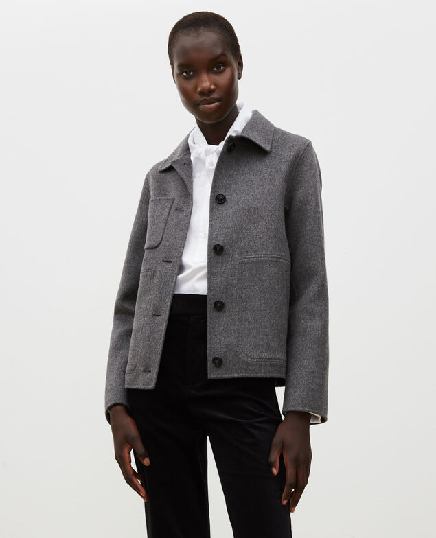  Chaqueta de lana con doble cara Medium grey melange