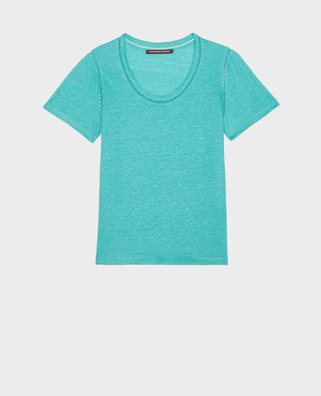 Camiseta de lino Bright aqua