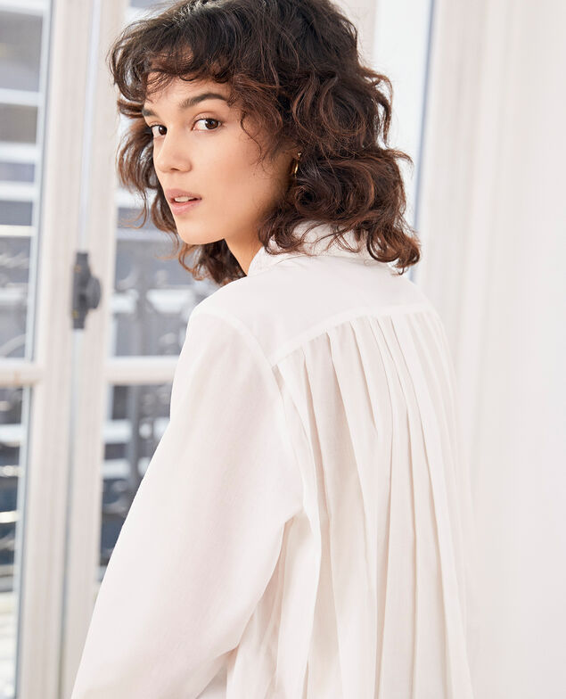 Camisa con espalda plisada Blanc