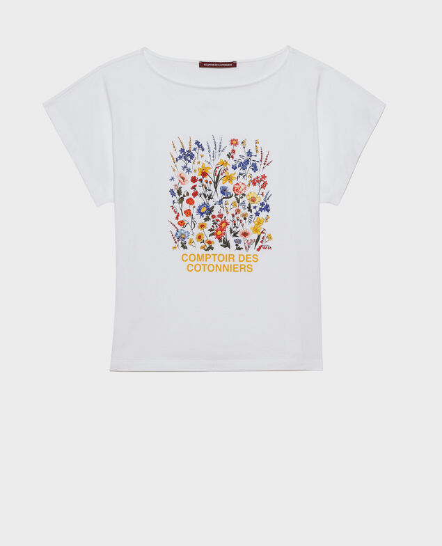 Camiseta de algodón manga corta Brilliant white