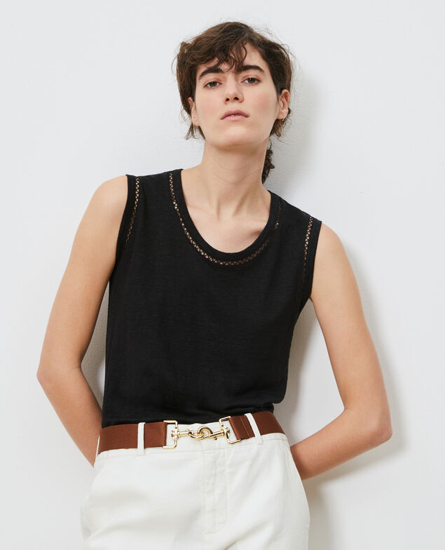 Camiseta de lino con tirantes Black beauty