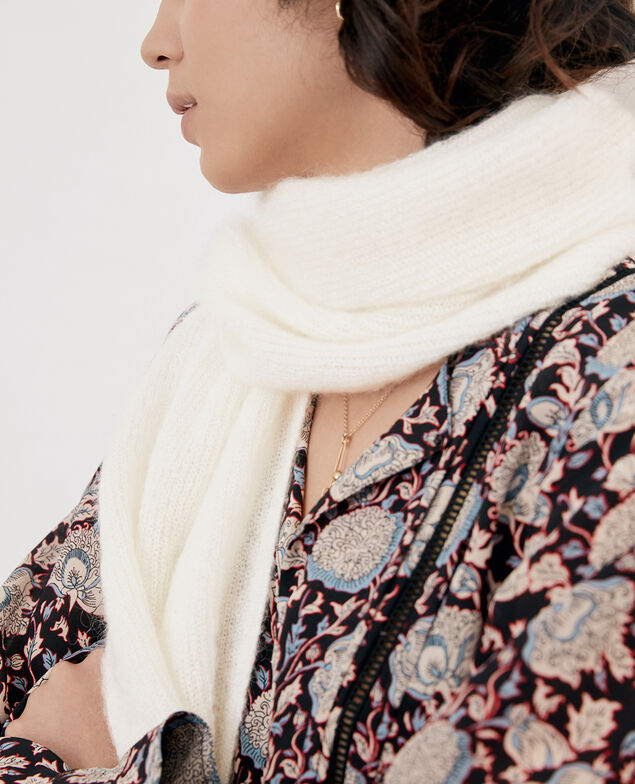 Bufanda con mohair y lana Off white