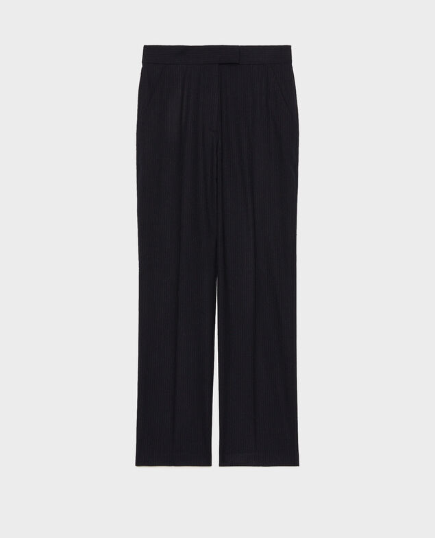 MARCELLE - Pantalón de traje de lana recto Night sky