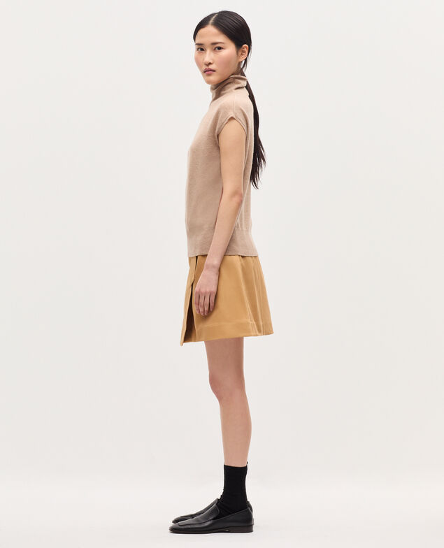 Jersey sin mangas de cachemir  K321 tan st pumpkin