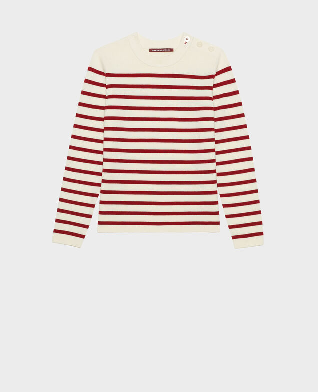 MADDY - Jersey marinero de lana merina Str jetstream ry red
