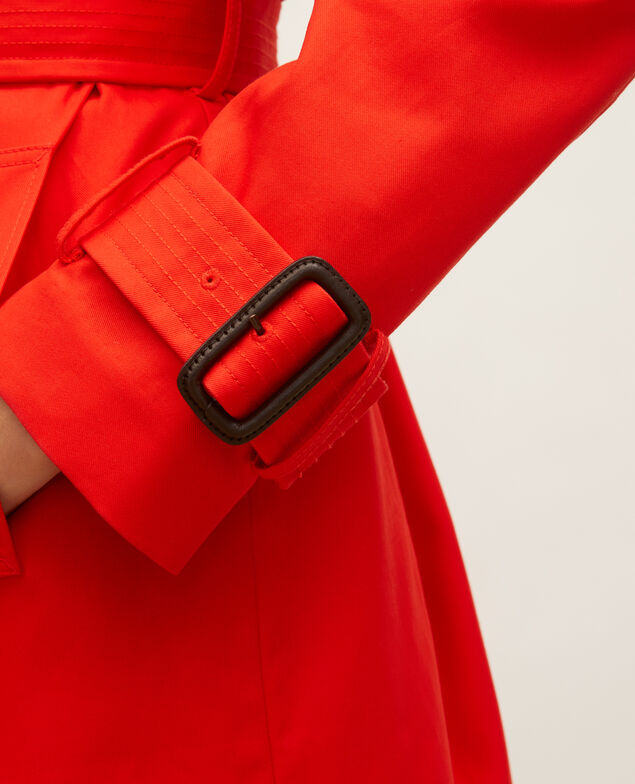 CATHERINE - Trench icónico de algodón Fiery red
