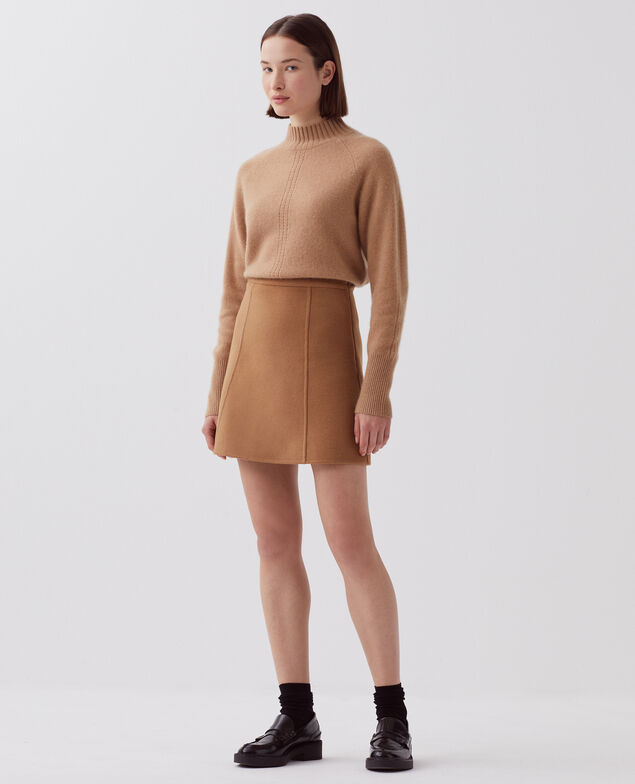 Jersey de cachemir con cuello alto I321 camel