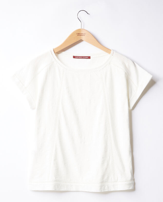 Camiseta con trencillas Blanc