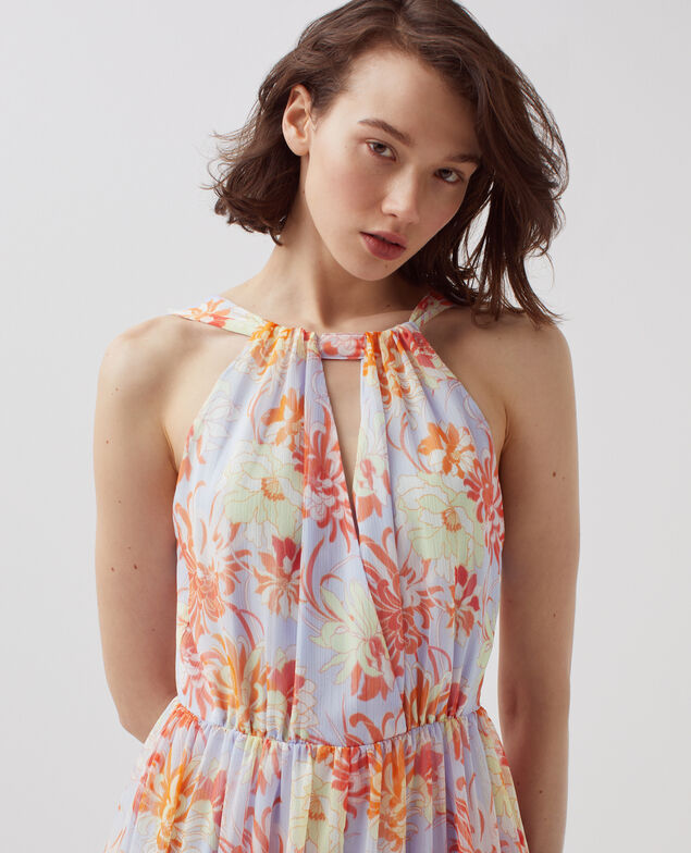 Vestido largo fluido H603 dahlia blue