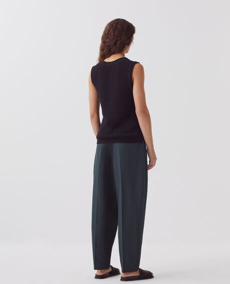 Top largo de lino H091 black beauty