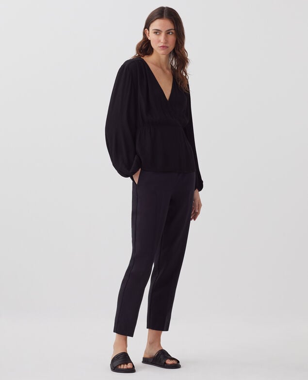 Blusa cruzada fluida H091 black beauty
