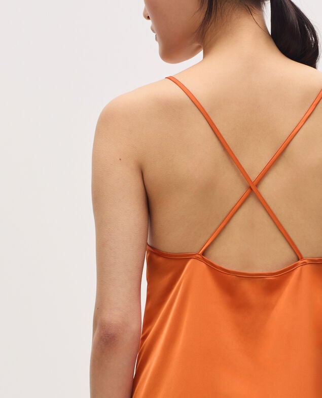 Vestido lencero satinado K240 apricot orange