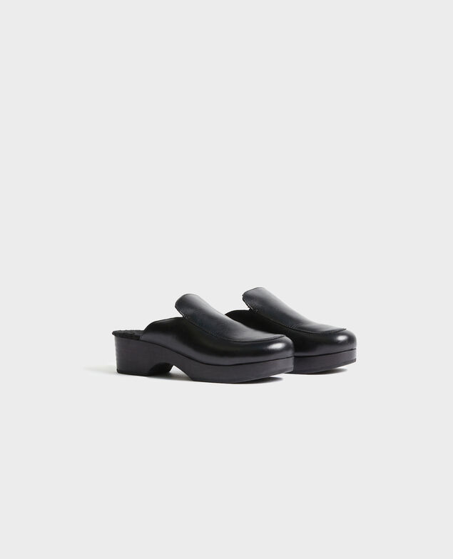 Zuecos de cuero Black beauty