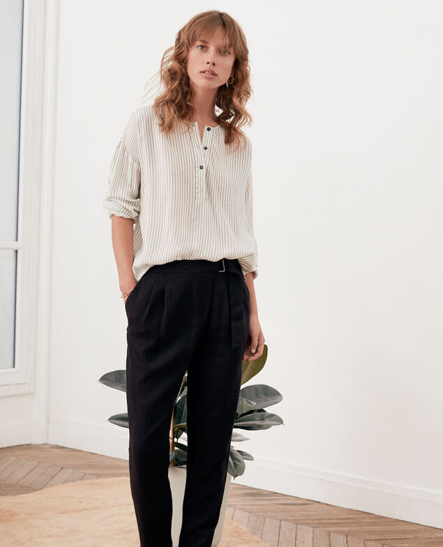 Blusa rayada Off white/black stripes