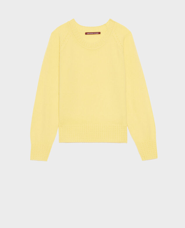 Jersey de cachemir con cuello redondo Lemon drop