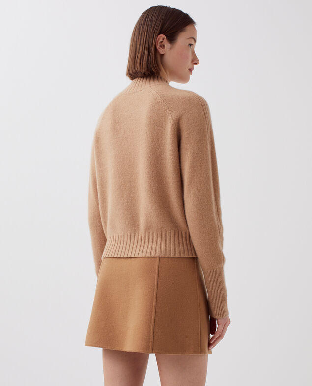 Jersey de cachemir con cuello alto I321 camel