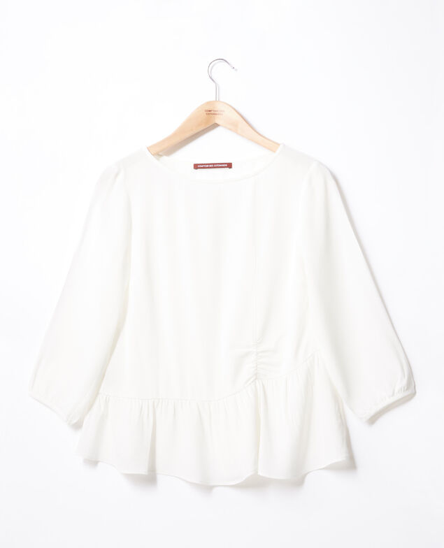 Blusa con volante Blanco