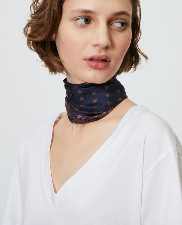 Camiseta de algodón con cuello de pico Optical white