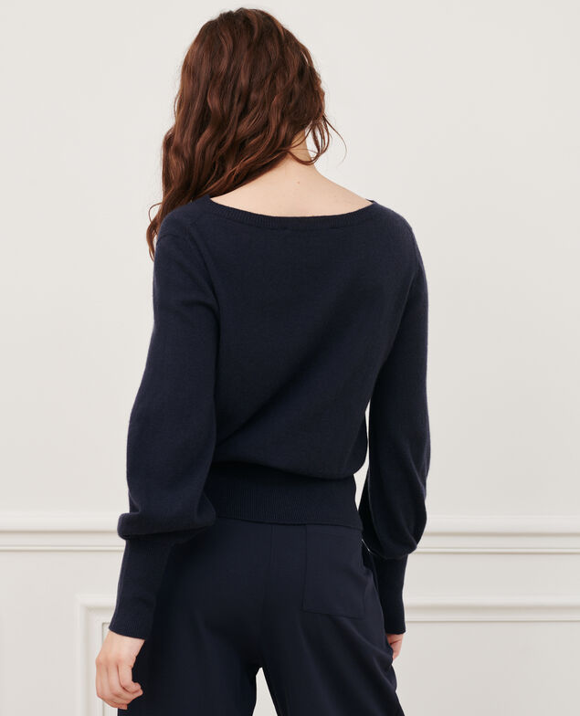Jersey fino de cachemir con cuello de barco Night sky