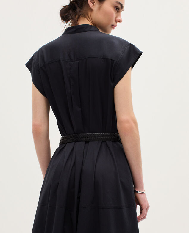 Vestido midi de gasa de algodón K080 vulcan gray